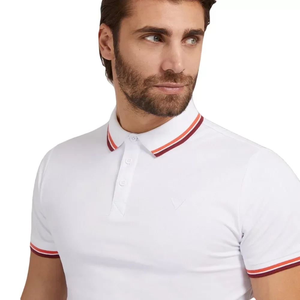 Polo Guess Pique Homme Blanc