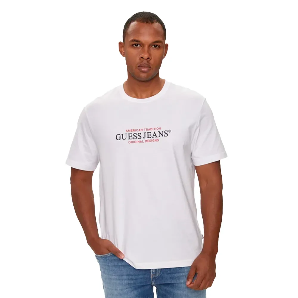 T shirt Guess original american Homme Blanc