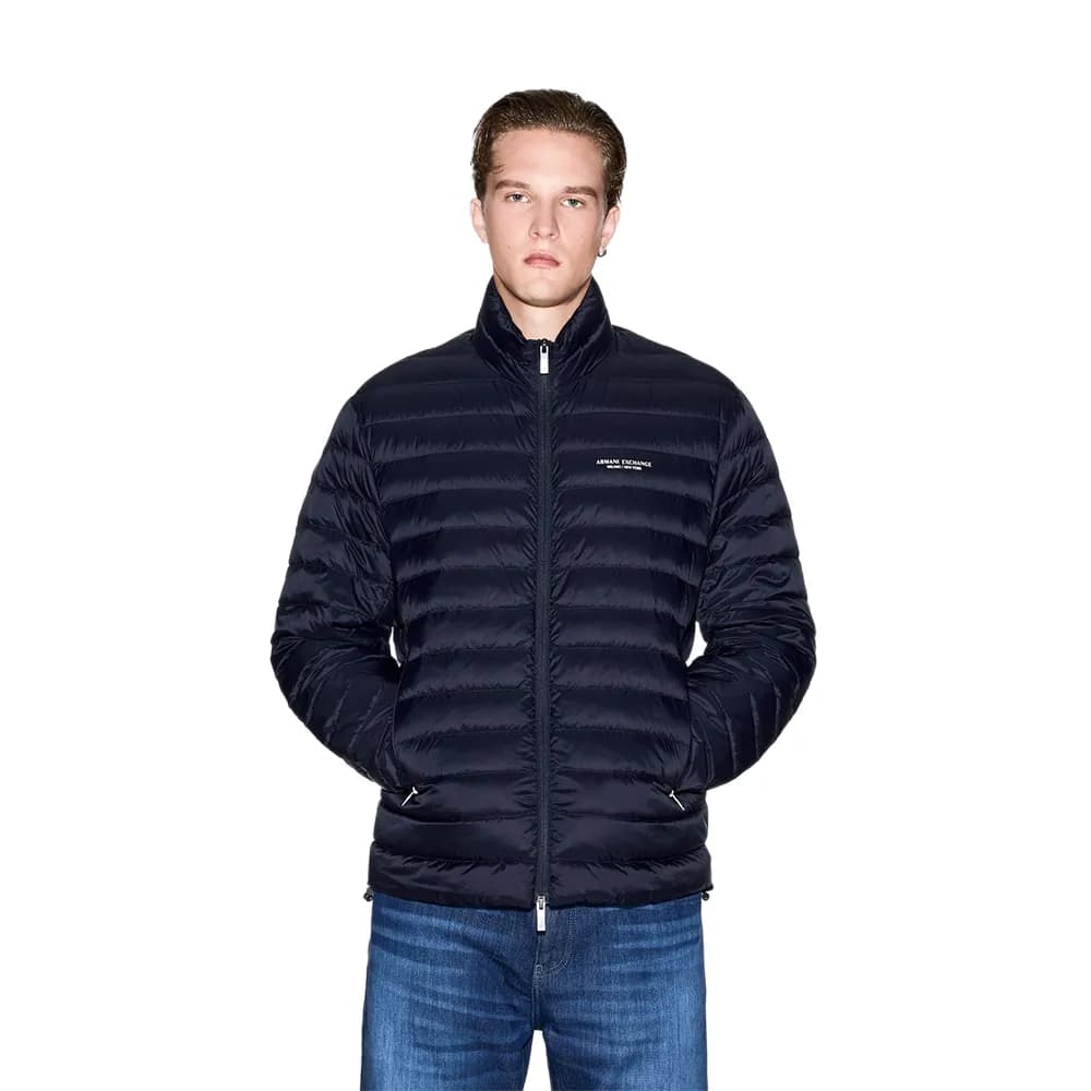 Doudoune Armani Exchange Signature Homme Bleu